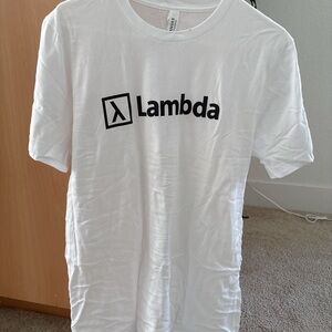 New lambda white short sleeve shirt top canvas tee t shirt unisex size L